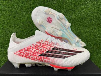 Unisex Adidas F50+ Elite Lightstrike Pro FG Football Boots - White/Crimson Red/Black