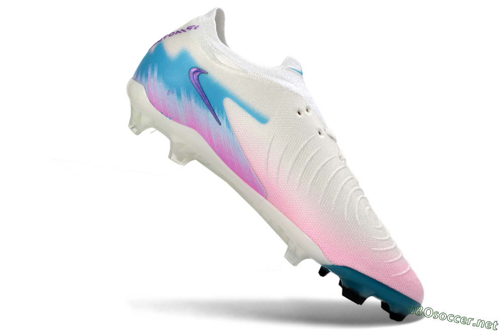 Men's Nike Phantom GX 2 Elite FG Football Shoes - White/Aqua Sky/Pink Bliss 4