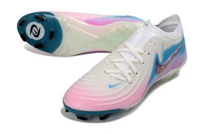 Men's Nike Phantom GX 2 Elite FG Football Shoes - White/Aqua Sky/Pink Bliss