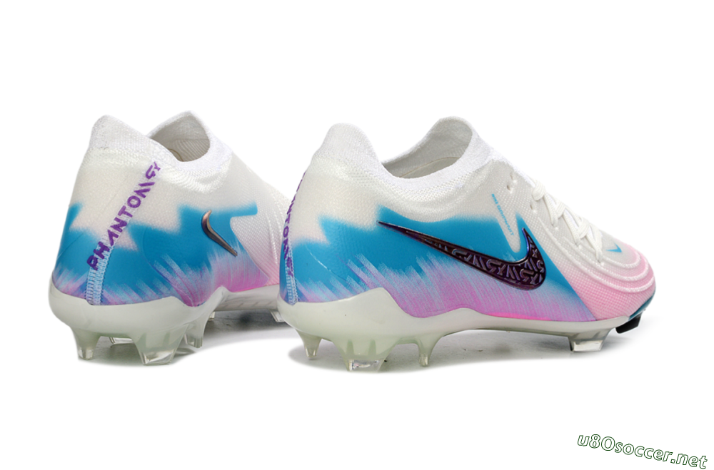 Men's Nike Phantom GX 2 Elite FG Football Shoes - White/Aqua Sky/Pink Bliss 6