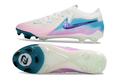 Men's Nike Phantom GX 2 Elite FG Football Shoes - White/Aqua Sky/Pink Bliss