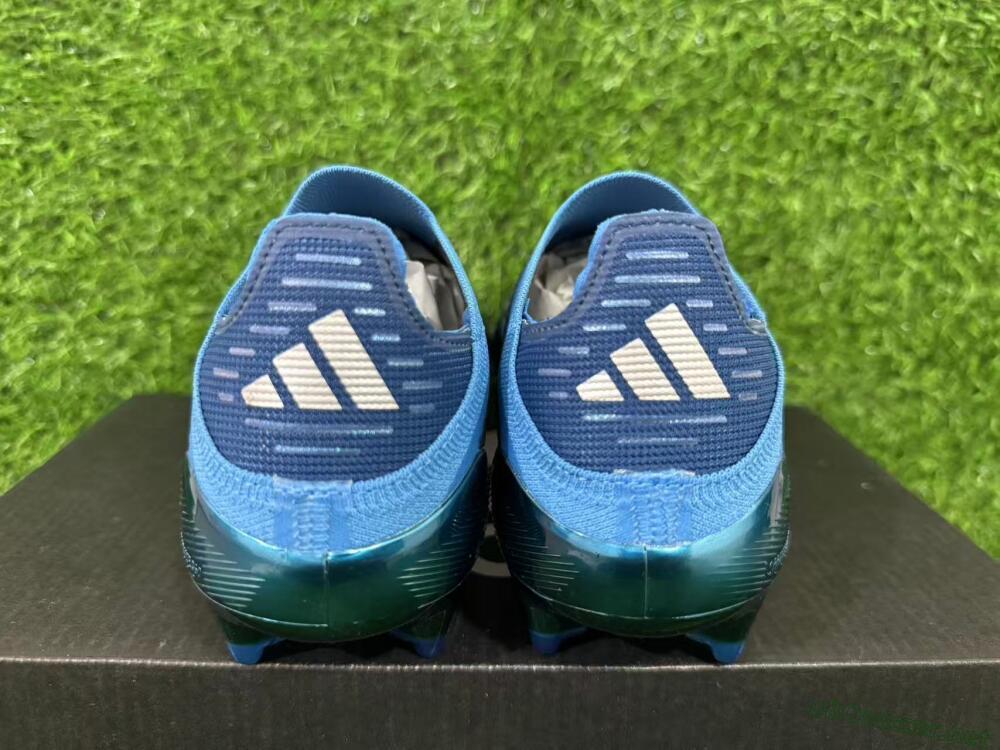 Unisex Adidas F50 Elite Laceless FG Football Boots - Blue/Sky Blue/Navy Blue 9