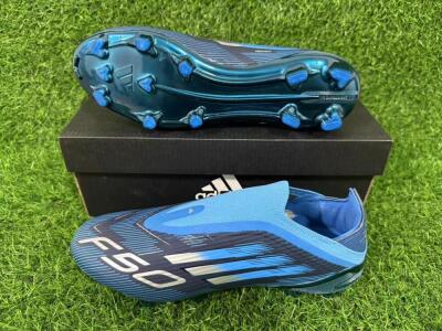 Unisex Adidas F50 Elite Laceless FG Football Boots - Blue/Sky Blue/Navy Blue