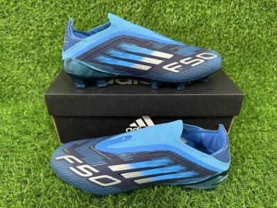 Unisex Adidas F50 Elite Laceless FG Football Boots - Blue/Sky Blue/Navy Blue