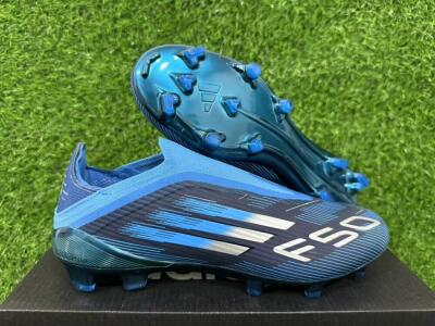 Unisex Adidas F50 Elite Laceless FG Football Boots - Blue/Sky Blue/Navy Blue