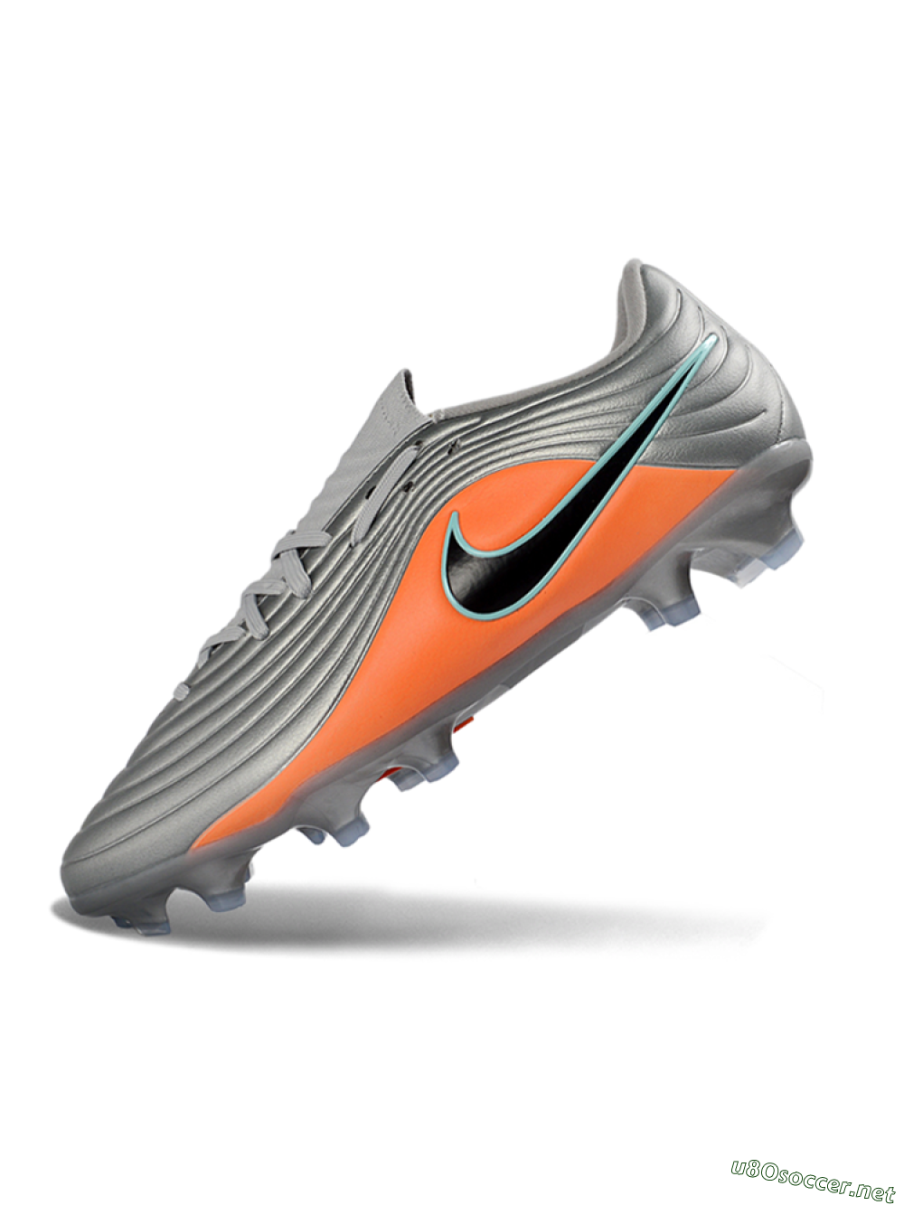 Men's Nike Tiempo Legend 11 Elite FG Football Boots - Gray/Vivid Orange/Mint Blue 5