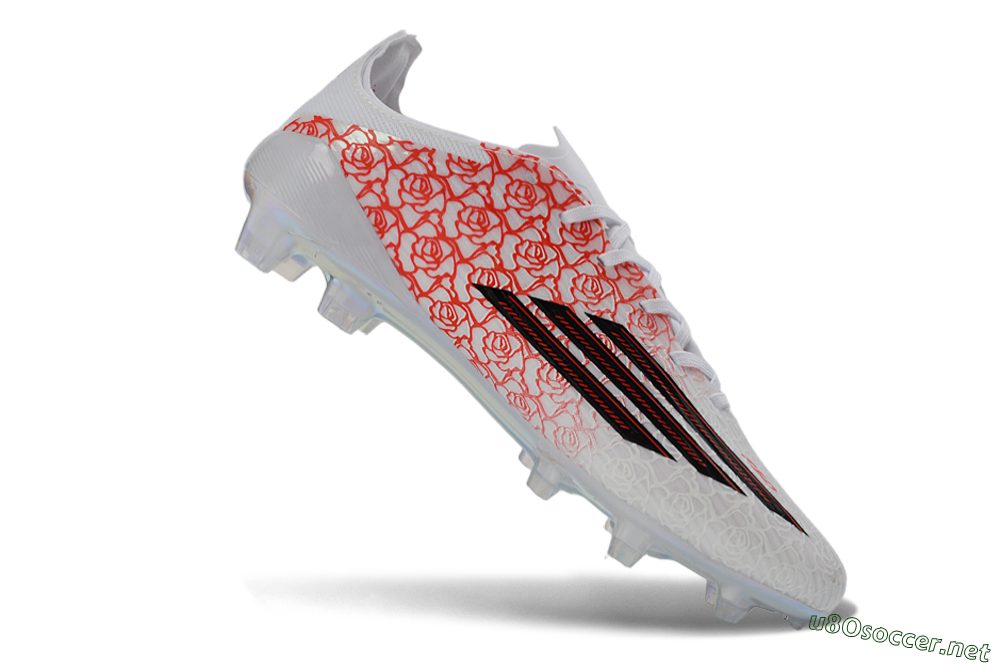 Unisex Adidas F50 Elite FG Football Boots - White/Fiery Coral/Black 5