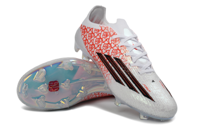 Unisex Adidas F50 Elite FG Football Boots - White/Fiery Coral/Black