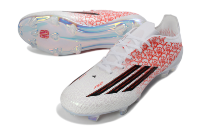 Unisex Adidas F50 Elite FG Football Boots - White/Fiery Coral/Black