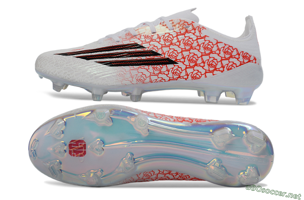 Unisex Adidas F50 Elite FG Football Boots - White/Fiery Coral/Black 1