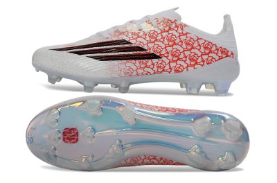 Unisex Adidas F50 Elite FG Football Boots - White/Fiery Coral/Black