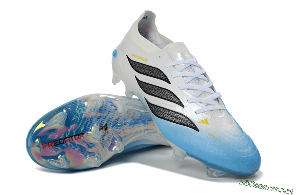 Unisex Adidas Predator 26 Elite FG Football Boots - Blue/Sky Blue/Iridescent White 3