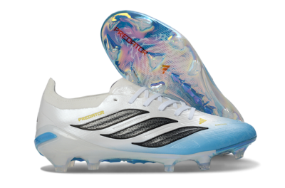 Unisex Adidas Predator 26 Elite FG Football Boots - Blue/Sky Blue/Iridescent White