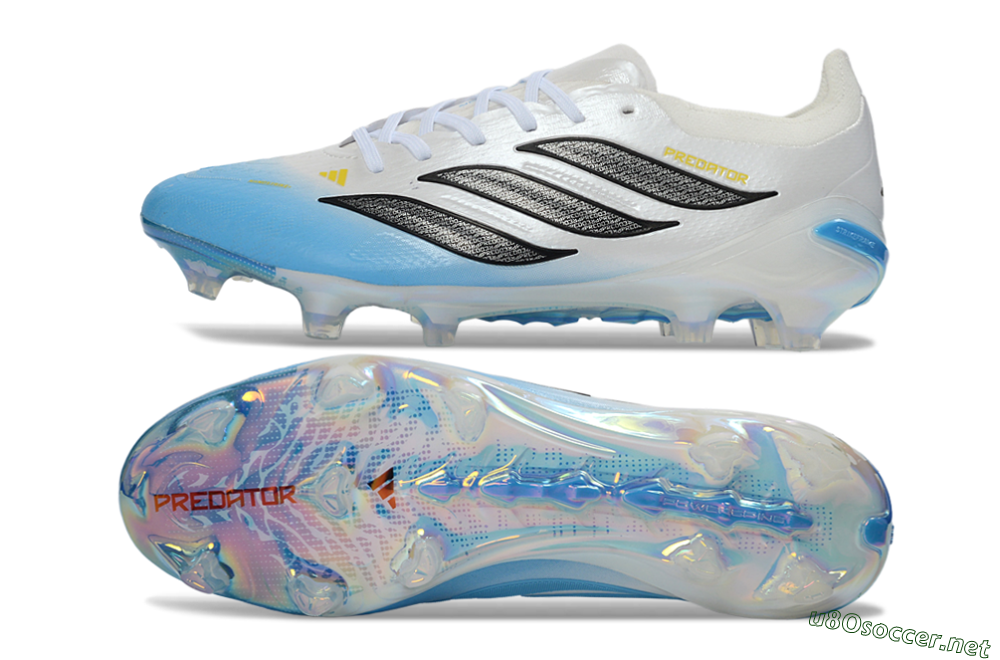 Unisex Adidas Predator 26 Elite FG Football Boots - Blue/Sky Blue/Iridescent White 1