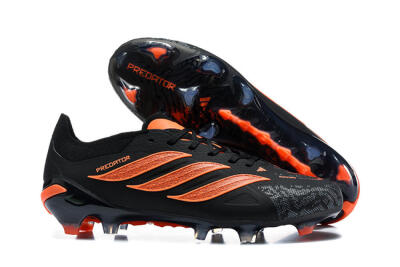 Men's Adidas Predator 26 Elite FG Football Boots - Black/Vibrant Orange/Shadow Black