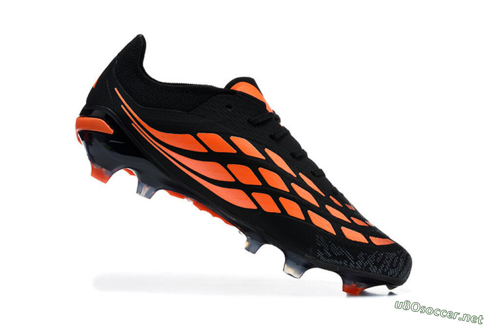 Men's Adidas Predator 26 Elite FG Football Boots - Black/Vibrant Orange/Shadow Black 7