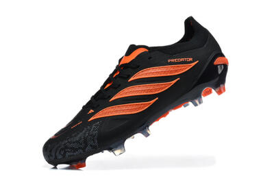 Men's Adidas Predator 26 Elite FG Football Boots - Black/Vibrant Orange/Shadow Black