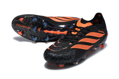 Men's Adidas Predator 26 Elite FG Football Boots - Black/Vibrant Orange/Shadow Black