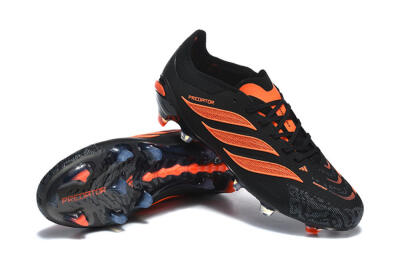 Men's Adidas Predator 26 Elite FG Football Boots - Black/Vibrant Orange/Shadow Black