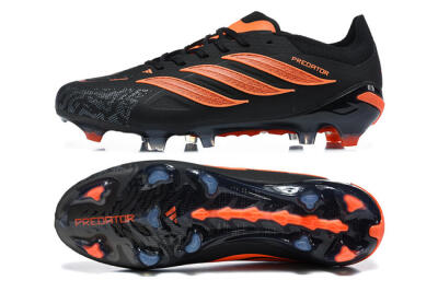 Men's Adidas Predator 26 Elite FG Football Boots - Black/Vibrant Orange/Shadow Black