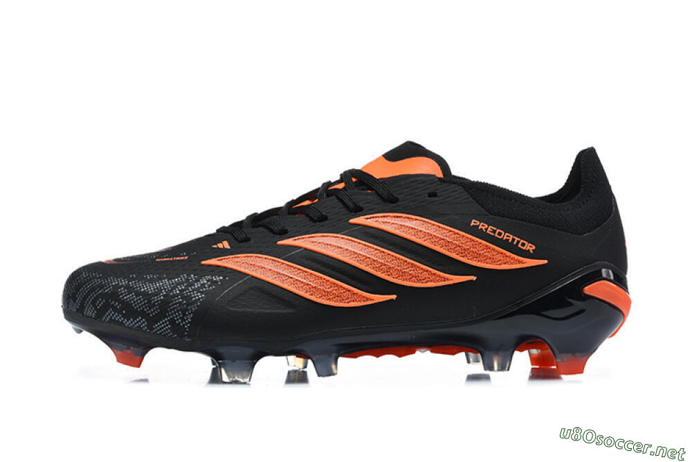 Men's Adidas Predator 26 Elite FG Football Boots - Black/Vibrant Orange/Shadow Black 0