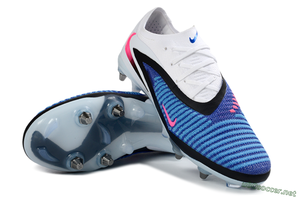 Men's Nike Phantom 6 Elite Low SG Football Boots - Blue/Electric Blue/Neon Pink 3