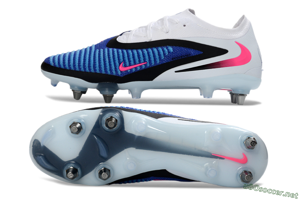 Men's Nike Phantom 6 Elite Low SG Football Boots - Blue/Electric Blue/Neon Pink 1