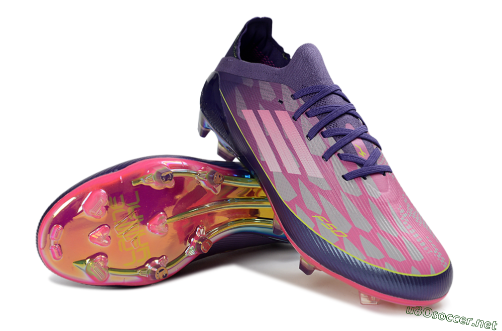Men's Adidas F50 Elite FG Football Boots - Purple/Vibrant Pink/Rainbow Gradient 3