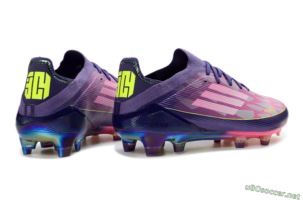 Men's Adidas F50 Elite FG Football Boots - Purple/Vibrant Pink/Rainbow Gradient 6
