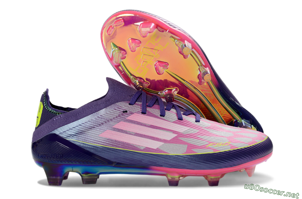 Men's Adidas F50 Elite FG Football Boots - Purple/Vibrant Pink/Rainbow Gradient 2