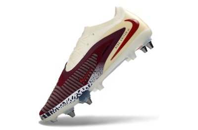 Men's Nike Phantom 6 Elite Low SG Football Boots - Crimson/Ivory/Jet Black