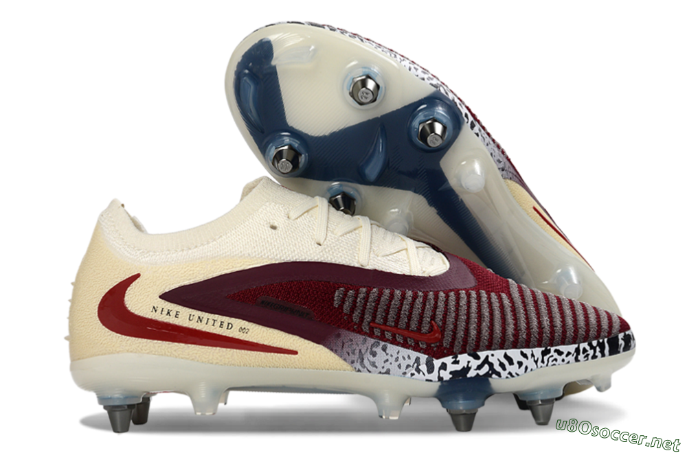 Men's Nike Phantom 6 Elite Low SG Football Boots - Crimson/Ivory/Jet Black 2