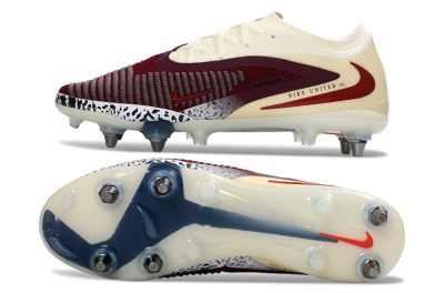 Men's Nike Phantom 6 Elite Low SG Football Boots - Crimson/Ivory/Jet Black