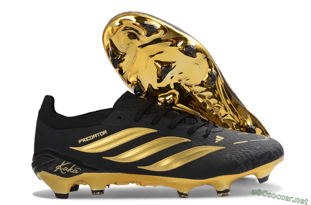 Unisex Kaka x Adidas Predator 26 Elite FG Football Boots - Black/Metallic Gold/High Gloss Black 2