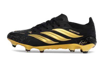 Unisex Kaka x Adidas Predator 26 Elite FG Football Boots - Black/Metallic Gold/High Gloss Black