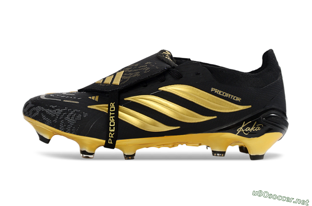 Unisex Kaka x Adidas Predator 26 Elite Fold-Over Tongue FG Football Boots - Black/Gold Accent/Black Base 0