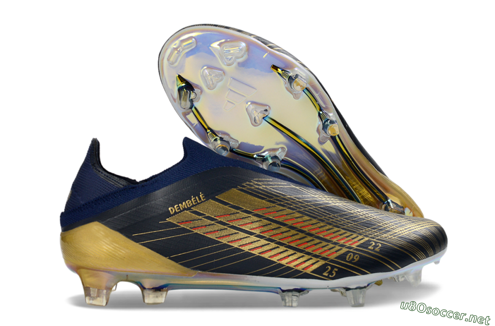 Men's Adidas F50 Elite Laceless FG Football Boots - Navy/Gold/Crimson 2