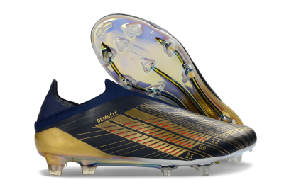 Men's Adidas F50 Elite Laceless FG Football Boots - Navy/Gold/Crimson