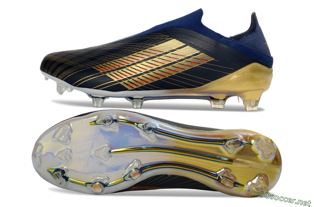 Men's Adidas F50 Elite Laceless FG Football Boots - Navy/Gold/Crimson 1