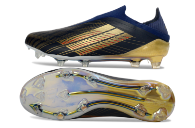 Men's Adidas F50 Elite Laceless FG Football Boots - Navy/Gold/Crimson