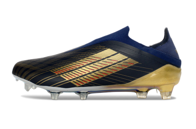 Men's Adidas F50 Elite Laceless FG Football Boots - Navy/Gold/Crimson