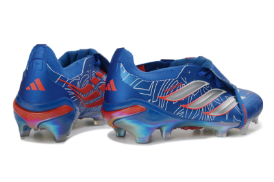 Unisex Adidas Predator 26 Elite Fold-Over Tongue FG Football Boots - Blue/Vibrant Blue/Fiery Red
