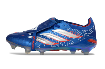 Unisex Adidas Predator 26 Elite Fold-Over Tongue FG Football Boots - Blue/Vibrant Blue/Fiery Red