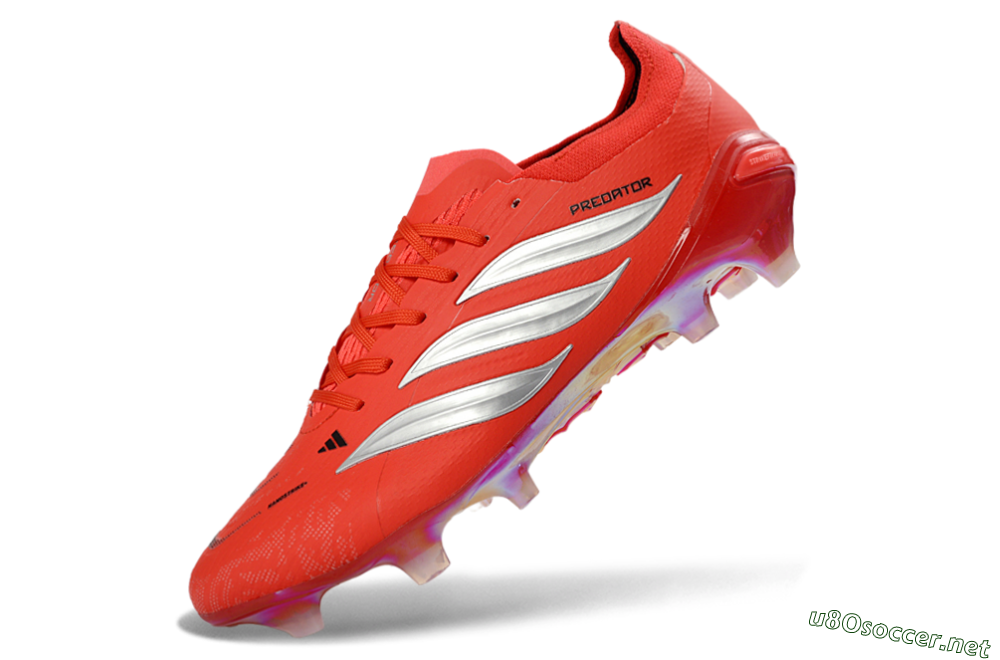 Men's Adidas Predator 26 Elite FG Football Boots - Red/Bright Flame/Fiery Orange 5