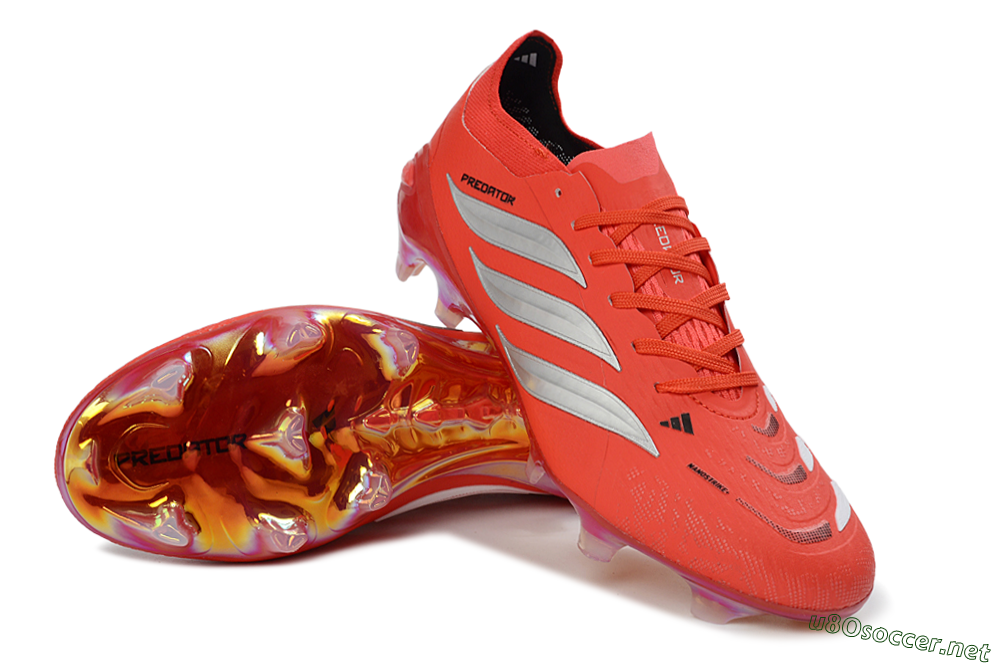 Men's Adidas Predator 26 Elite FG Football Boots - Red/Bright Flame/Fiery Orange 3