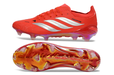 Men's Adidas Predator 26 Elite FG Football Boots - Red/Bright Flame/Fiery Orange