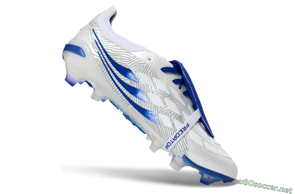 Men's Adidas Predator 26 Elite Fold-Over Tongue FG Football Boots - White/Royal Blue/Cloud White 4