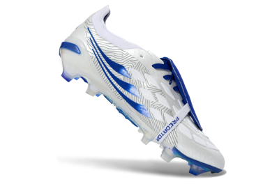 Men's Adidas Predator 26 Elite Fold-Over Tongue FG Football Boots - White/Royal Blue/Cloud White