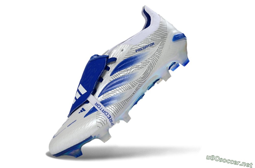 Men's Adidas Predator 26 Elite Fold-Over Tongue FG Football Boots - White/Royal Blue/Cloud White 5