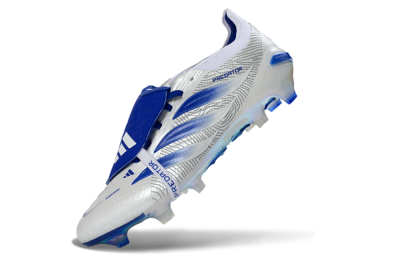 Men's Adidas Predator 26 Elite Fold-Over Tongue FG Football Boots - White/Royal Blue/Cloud White